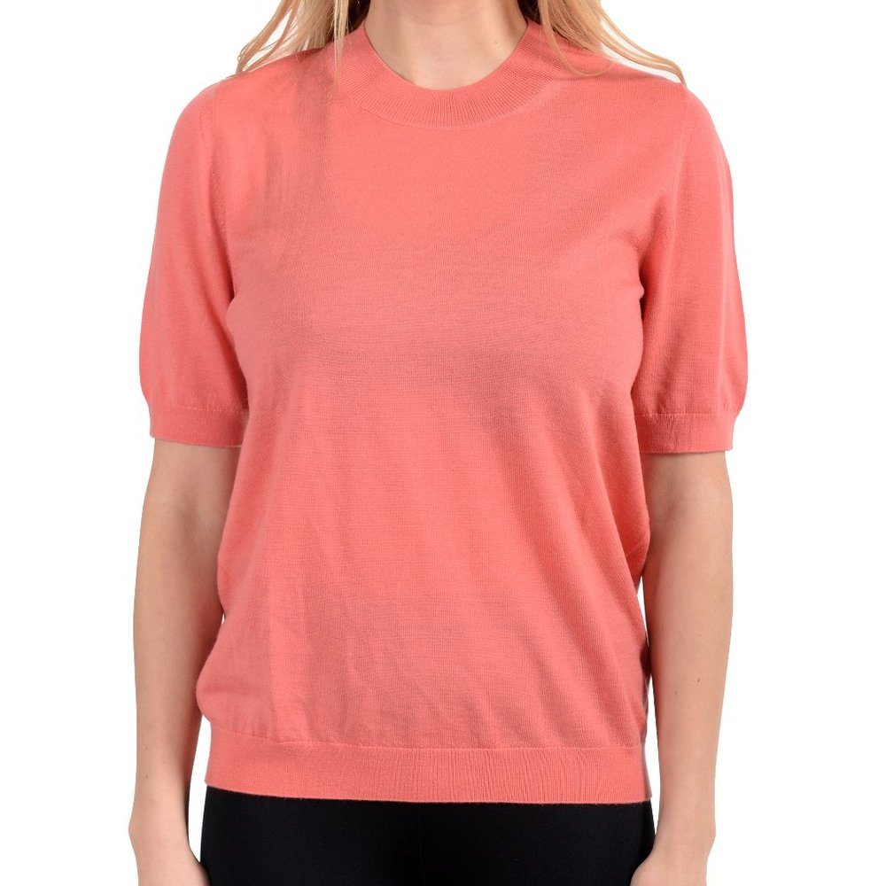 Burberry Salmon Pink 100% Wool Sweater Blouse Top